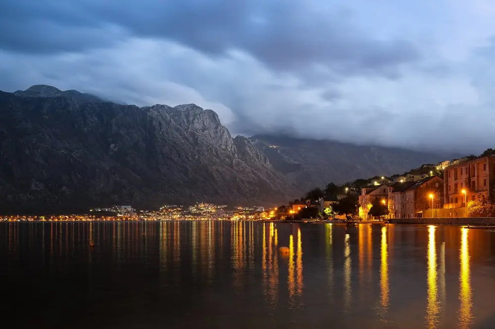 kotor bay at night