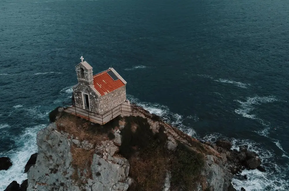 cliffside church petrovac, montenegro, church on the rock