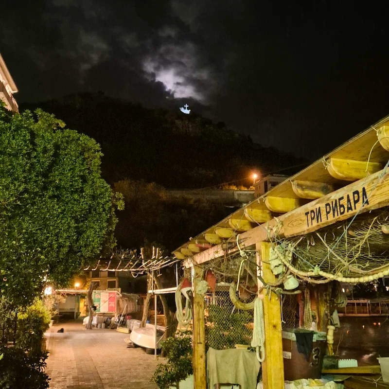 A Glowing Cross Watching Over the Town